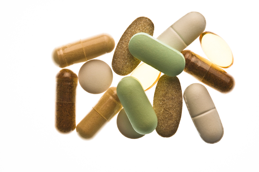 Assorted natural vitamins and supplements