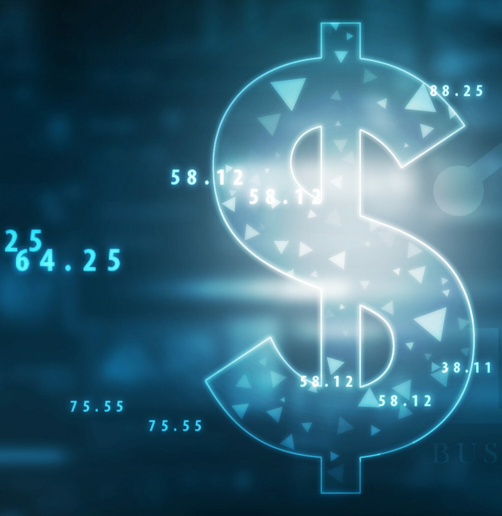 2d rendering usd Dollar symbol box with bow
