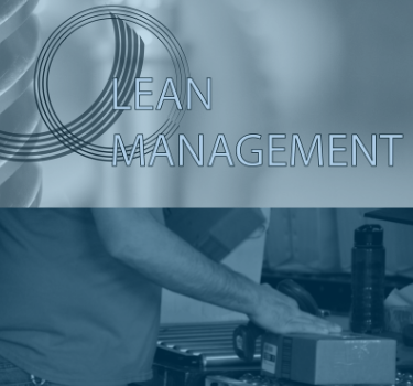 Lean Management blue box with bow