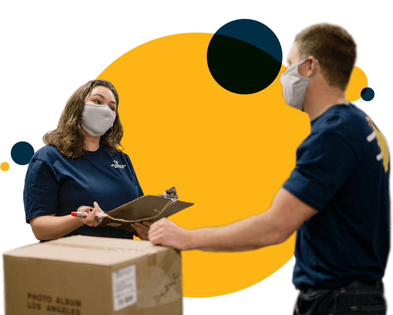 eFulfillment warehouse employees having a discussion