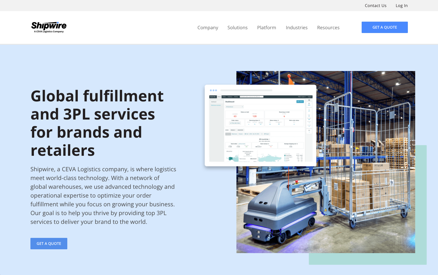 Shipwire homepage