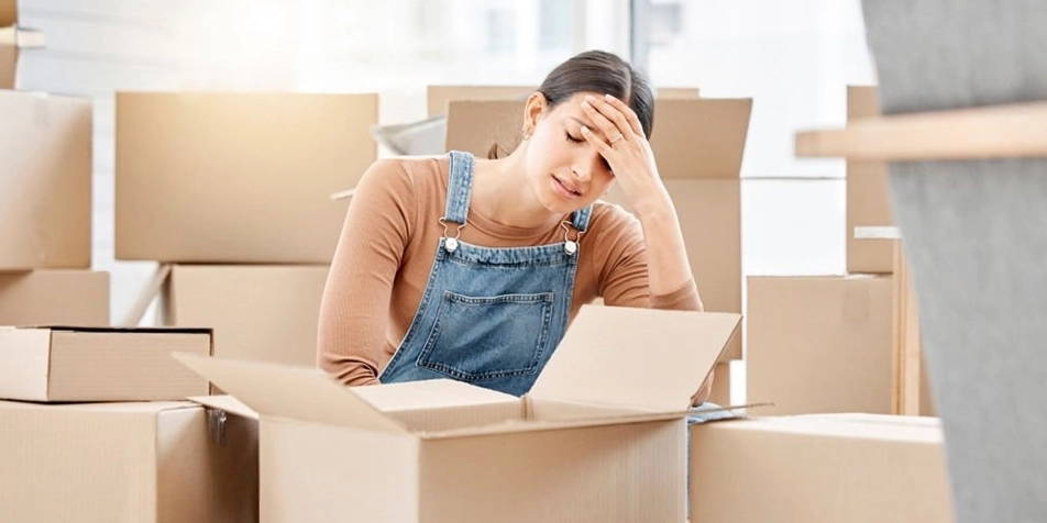 employee picking and packing item for shipment