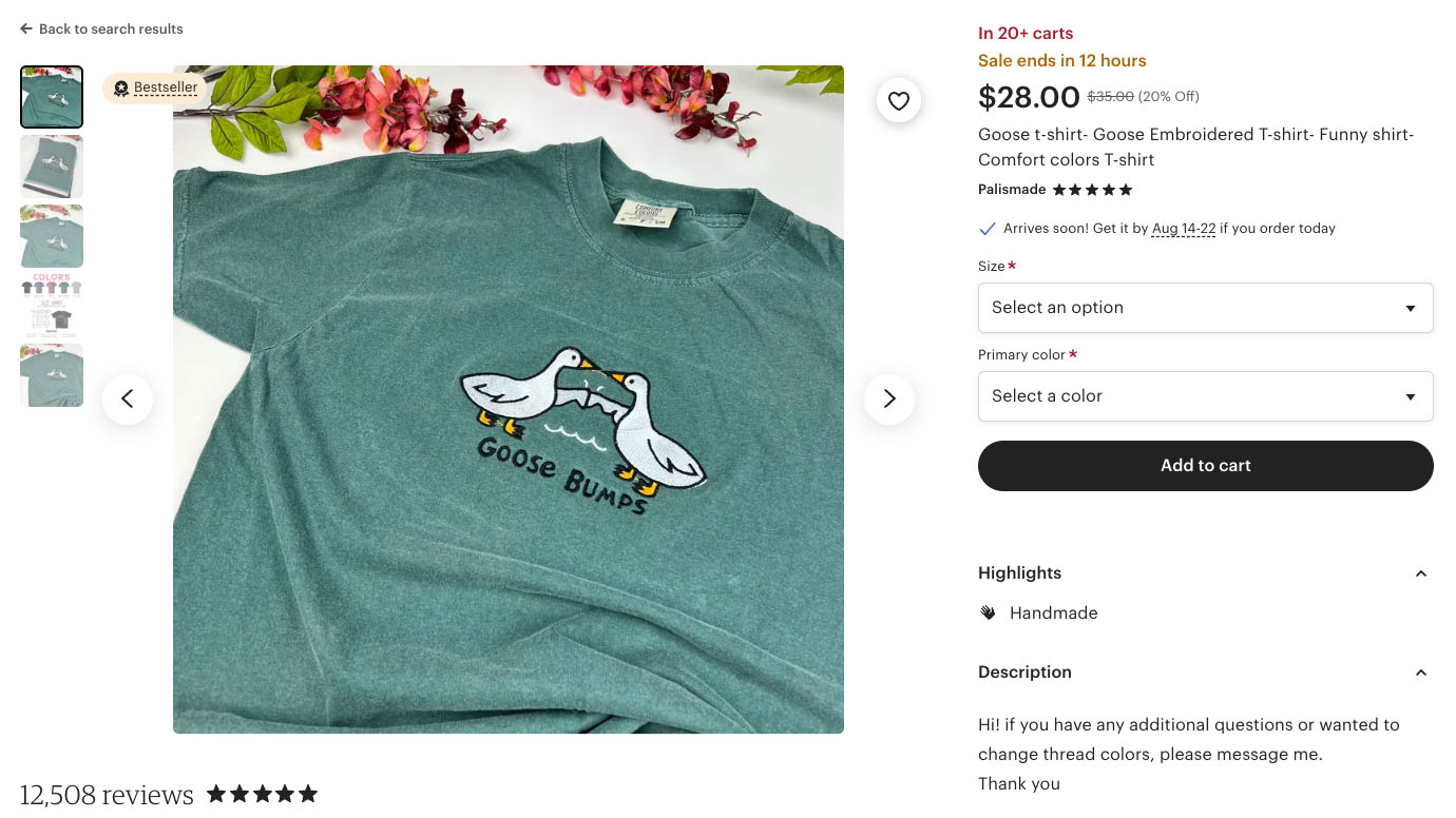 example of good etsy product description and title