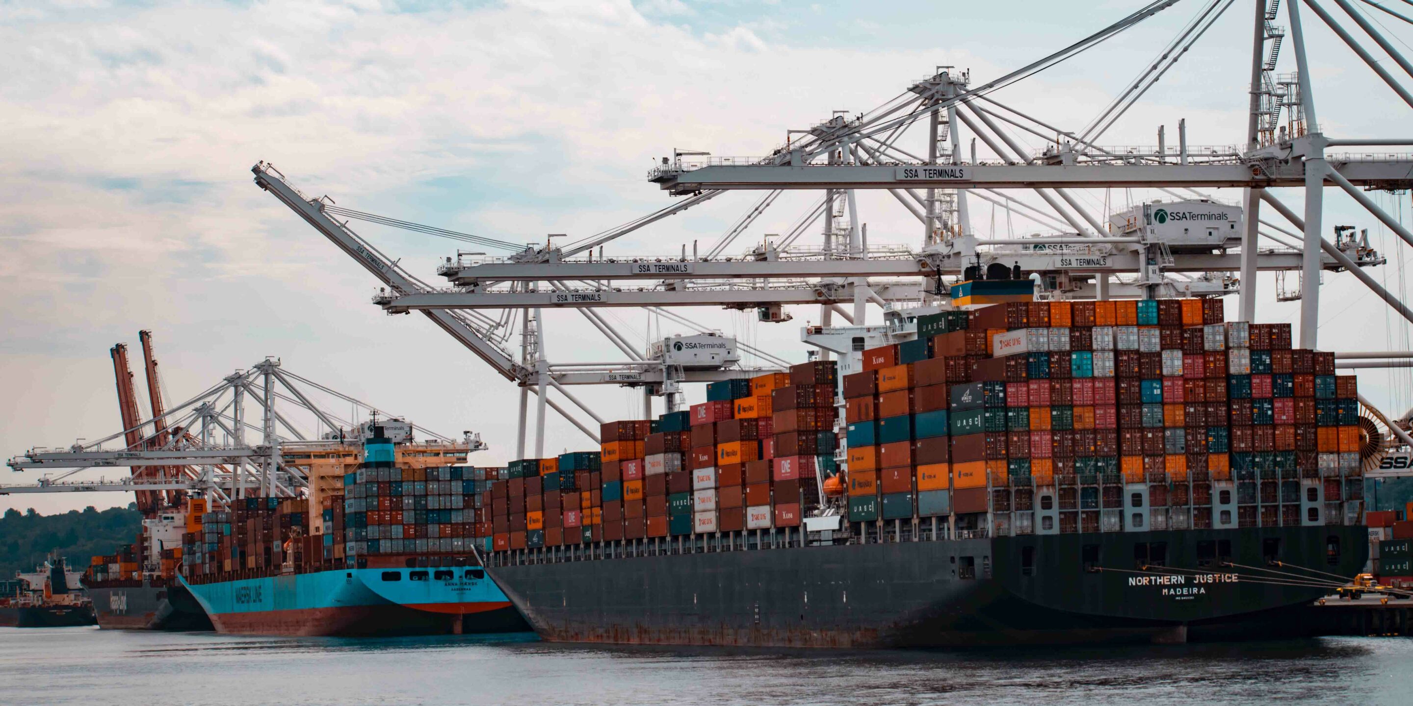 freight ships in dock