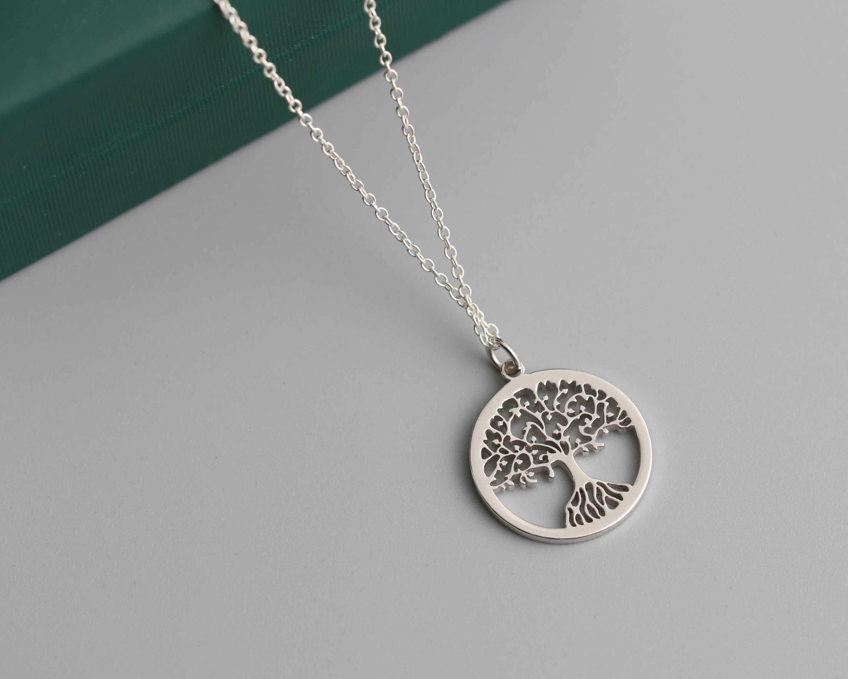 silver tree pendant necklace