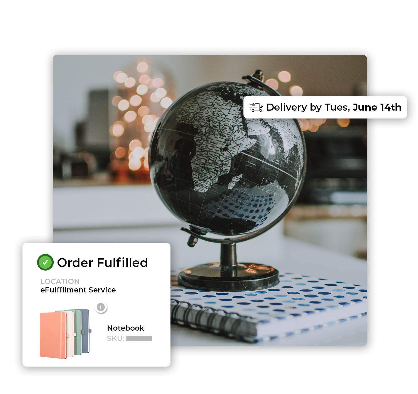 International Fulfillment Hero Image graphic for international fulfillment warehouse in USA