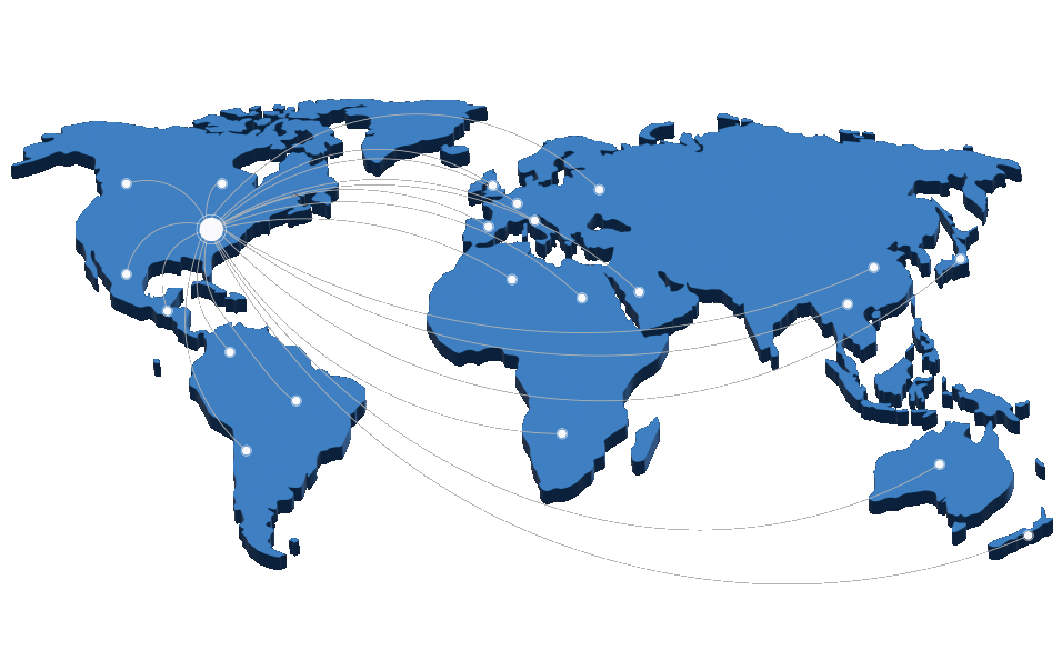 Map of international fulfillment from USA