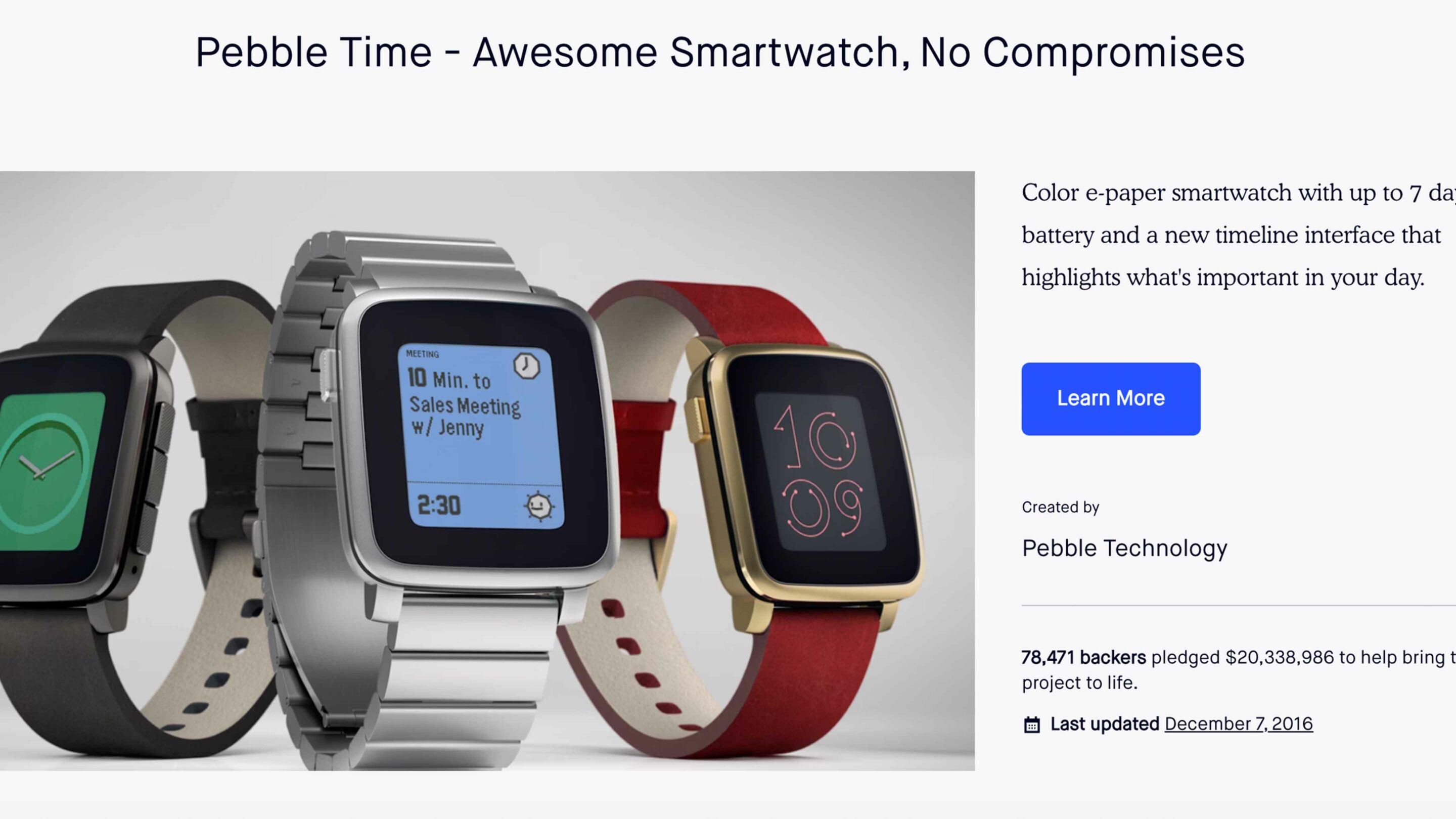 pebble time watches