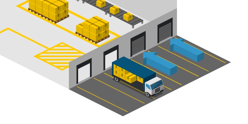 diagram of the docking area of a receiving area.