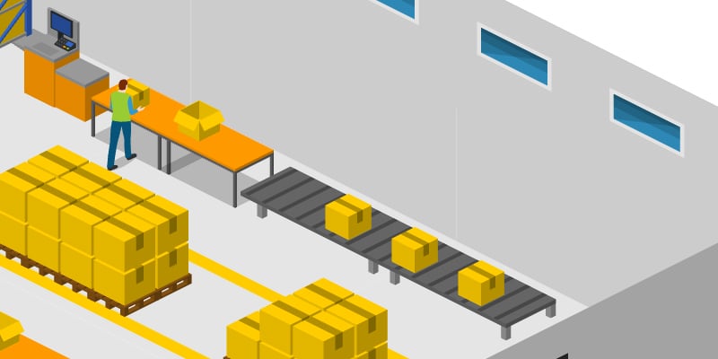 diagram of a packing station