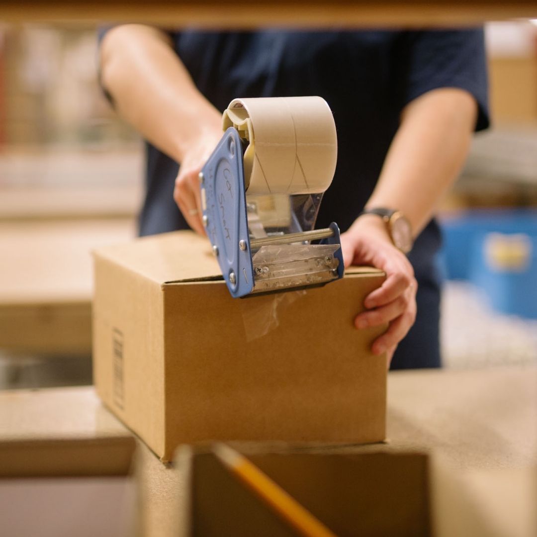 beauty products in from of custom packaging for fulfillment