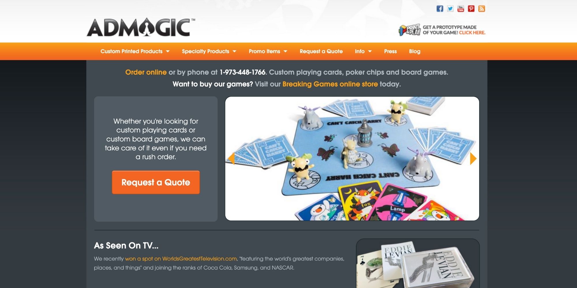 Ad Magic Games packages in a shipping van