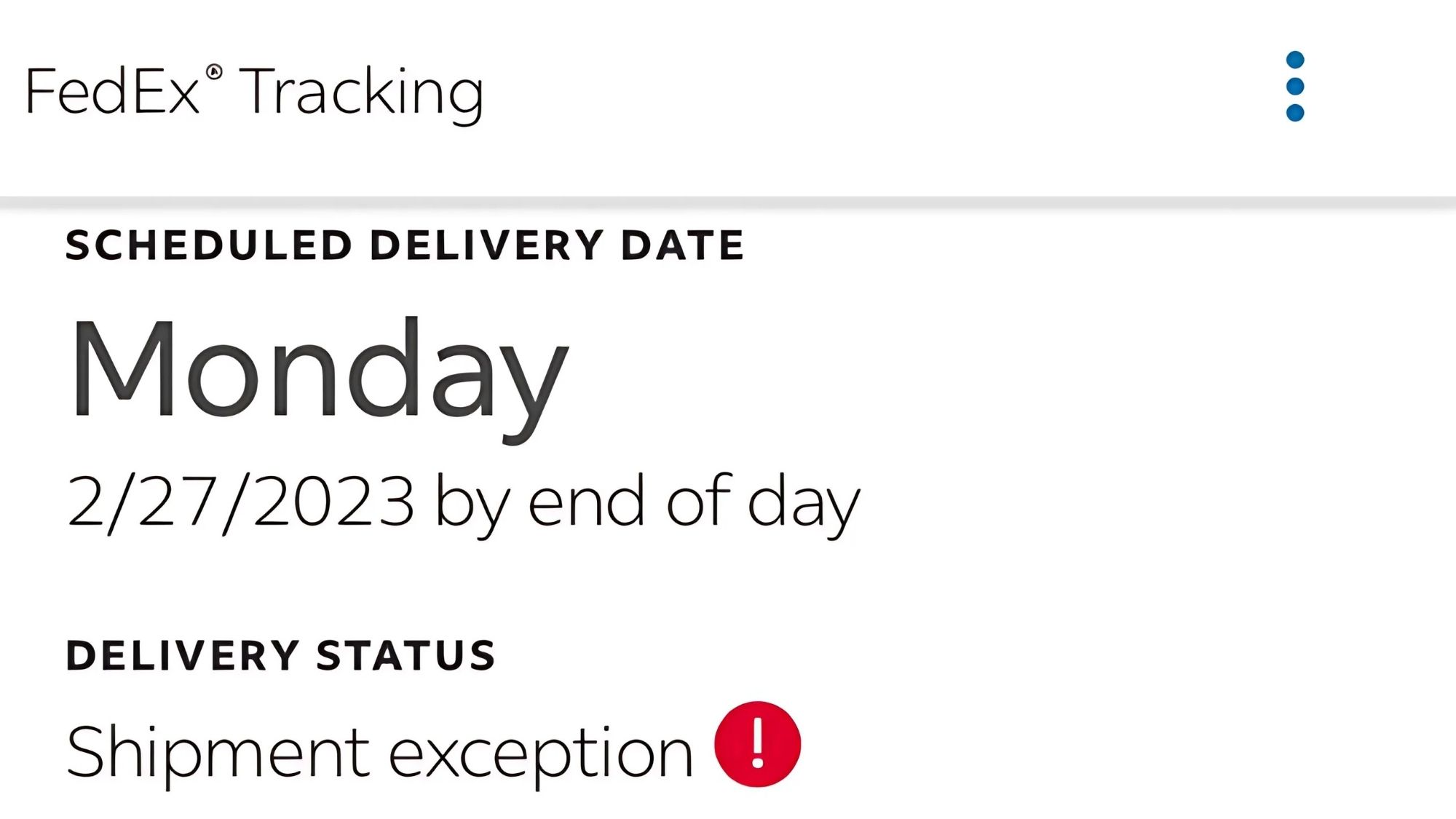 shipment exception