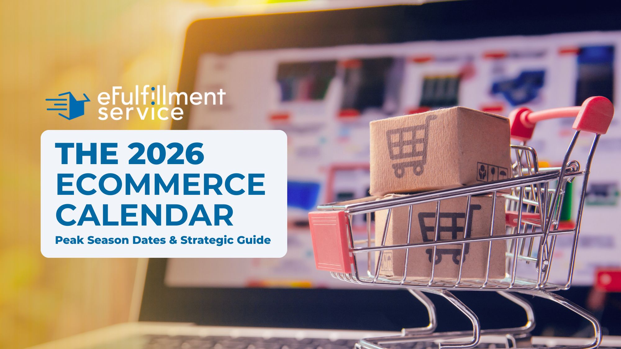 2026 peak season guide Holiday-themed gifts wrapped in brown paper with red ornaments, pine needles, and pinecones on a wooden surface against a dark green background