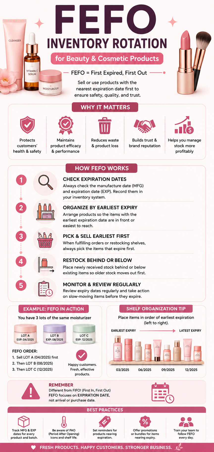 FEFO inventory explanation infographic